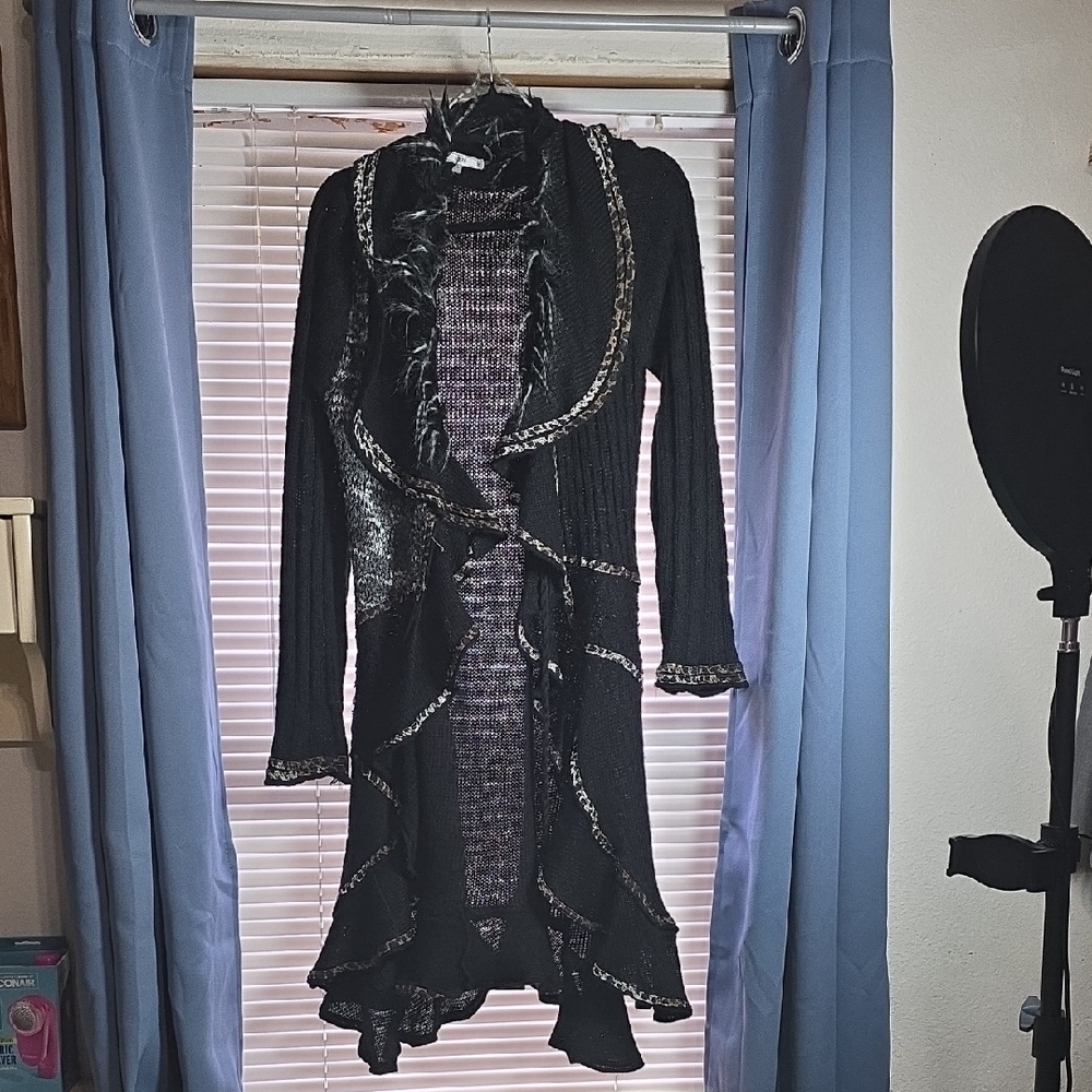 Sioni Black and Silver Women's Sweater